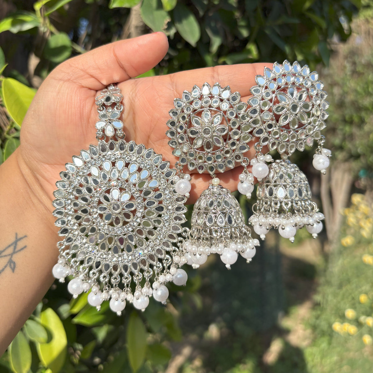 Ziva Mang Tikka Set (Silver) Jewels and Stones India