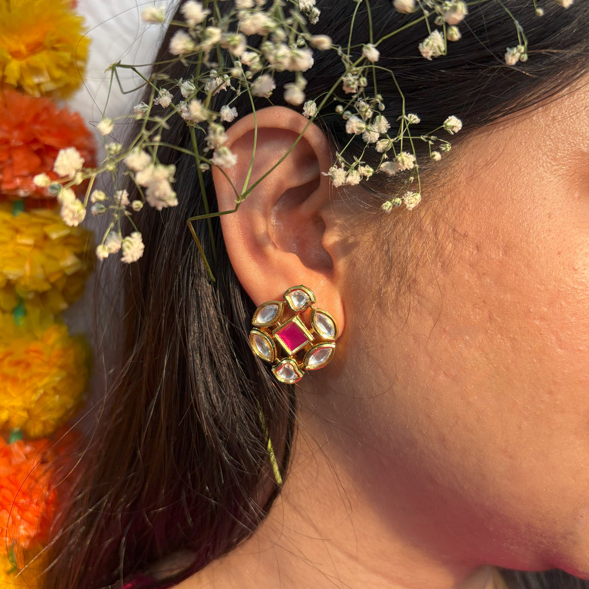 Ratan Kundan Studs | Jewels and Stones India