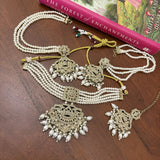 Ambar Jewellery Set with Mang tikka (White)