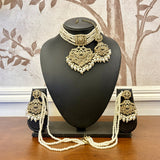 Ambar Jewellery Set with Mang tikka (White)