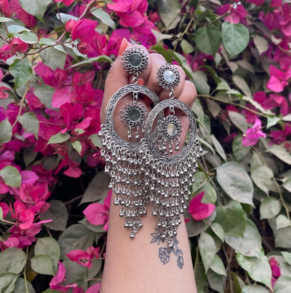 Silver Mirror Dangler Earrings