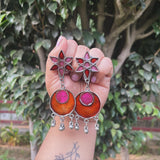 Afghan Orange Earrings