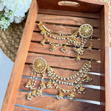 Bahara Earrings with hair chain