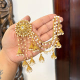 Bahara Earrings with hair chain