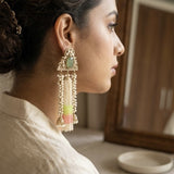 Zareen Earrings (Green-Pink)