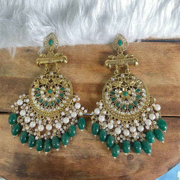 Anushka Green bead Earrings