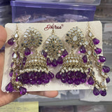 Ethnic Earrings (with Hair Chain) & Mang tikka  (10 colors)