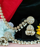 Mirror Jhumkas with Hair Chain