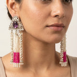 Zareen Earrings (Magenta)