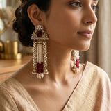 Zareen Earrings (Maroon)