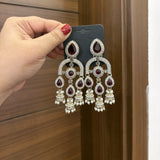 Aabroo Earrings (Maroon)