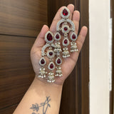 Aabroo Earrings (Maroon)