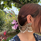 Mihika Mirror work Earrings with Mang Tikka