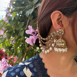 Mihika Mirror work Earrings with Mang Tikka