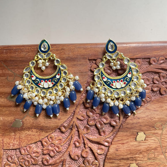 Ishani Flower Meenakari Stylish Jhumka Earrings By Prathaz Fashion Earrings  & Studs