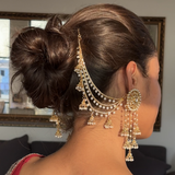 Bahara Earrings with hair chain