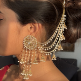 Bahara Earrings with hair chain