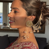 Bahara Earrings with hair chain