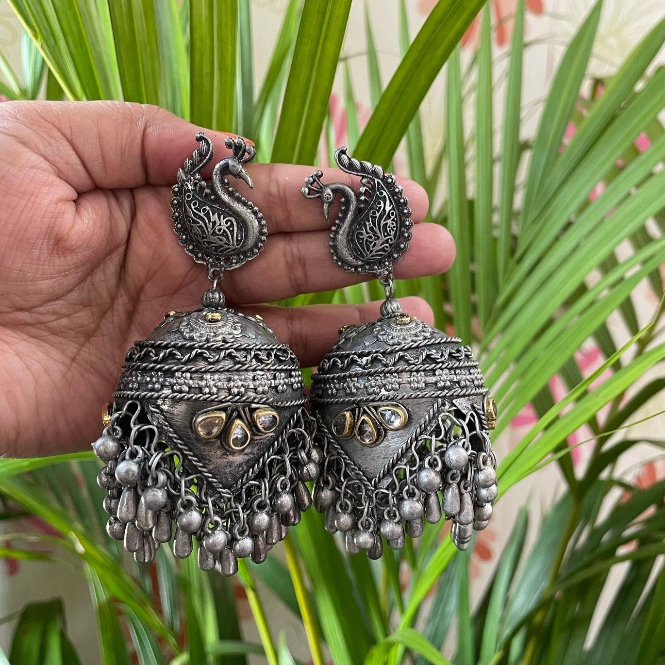 Buy Mukta Antique Jhumka Earrings Online | Tarinika - Tarinika India
