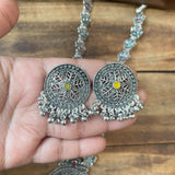 Silver Multi-color long jewellery set