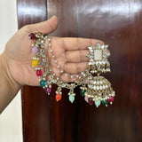 Noor Earrings with Hair chain and Mang tikka (Multi)