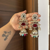Zahra Silver Jhumkas (Multi)