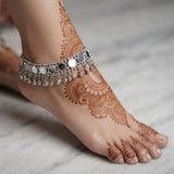 Silver Mirror Payal (Circular)