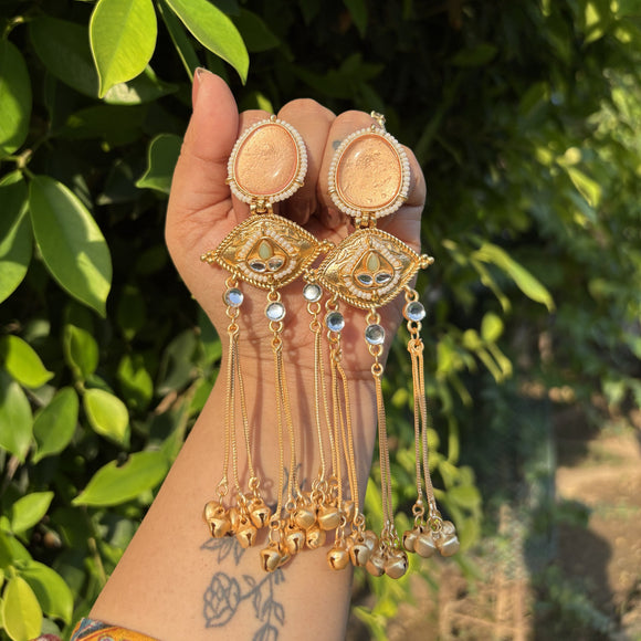 Kashmiri Danglers (Peach)