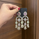 Aabroo Earrings (Pink-Green)