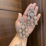 Aabroo Earrings (Pink-Green)