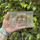 Surya Golden Earrings with Hair Chain
