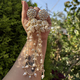 Surya Golden Earrings with three layer Hair Chain