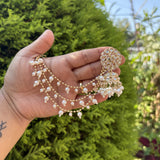 Surya Golden Earrings with three layer Hair Chain