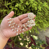 Surya Golden Earrings with three layer Hair Chain