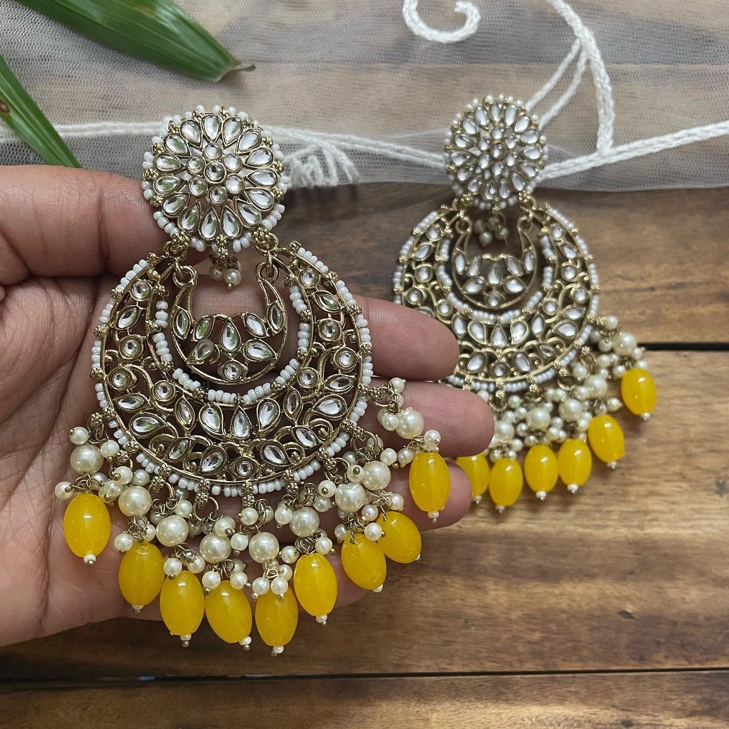 Swarna Small Jhumka Earrings - Yellow – SOKORA JEWELS