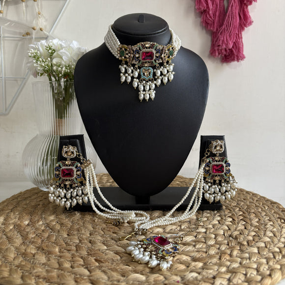 Multicolor Pearl Choker