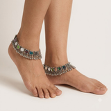 Silver Mirror Payal (Circular)