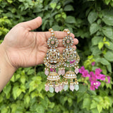 Meher Earrings with Earchain & Mang tikka Set